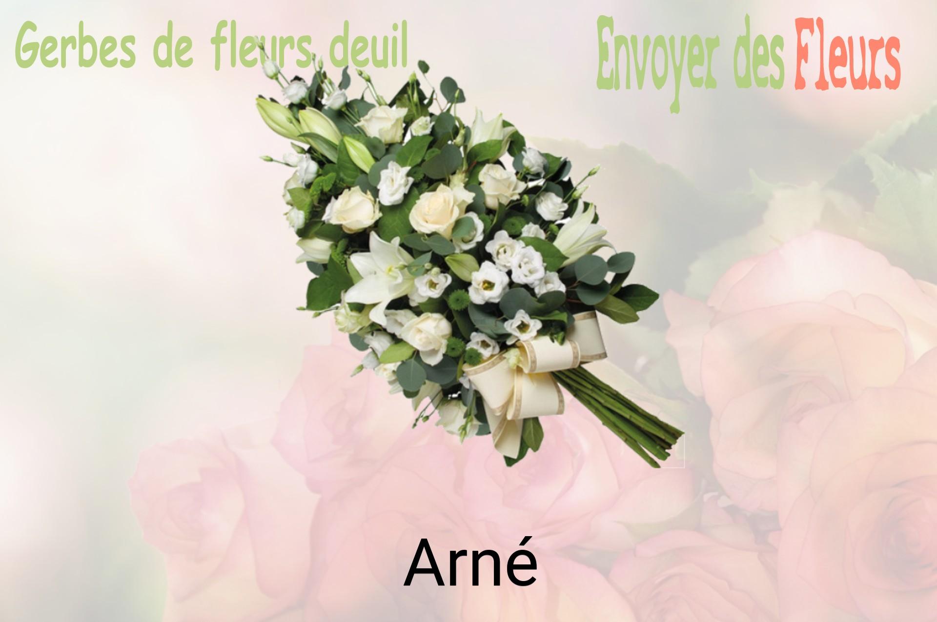 Gerbe de fleurs de deuil livrée à Arné